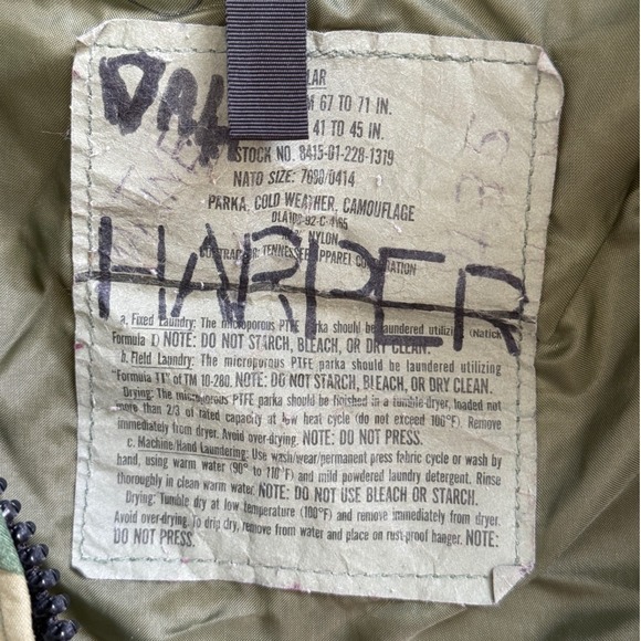 US Military ECWCS Gen 1 Woodland Large Camo Gore-Tex Parka Tennessee Apparel - Picture 5 of 8